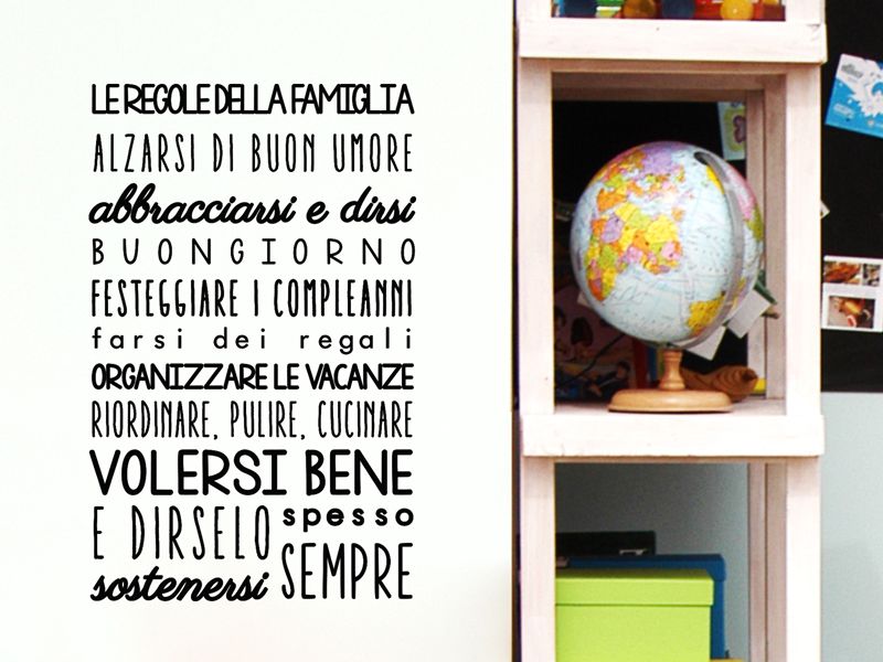 Wallstickers Citazioni Regole Della Famiglia