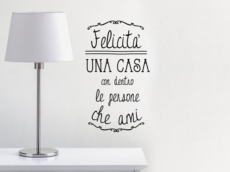 Wallstickers Citazioni Felicita Casa Parole