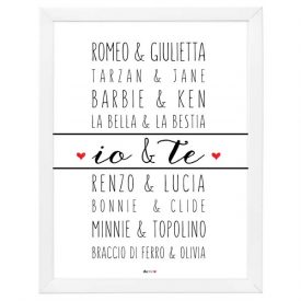 Decorazioni living Canvas Quadretti Io E Te Poster Poster In Cornice