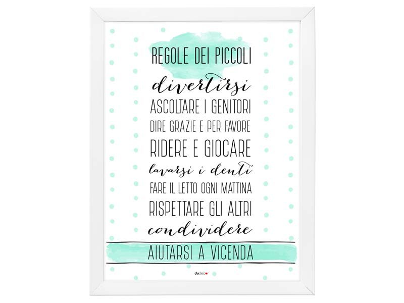 Bambini Tele per bambini Regole Dei Piccoli Poster Poster In Cornice
