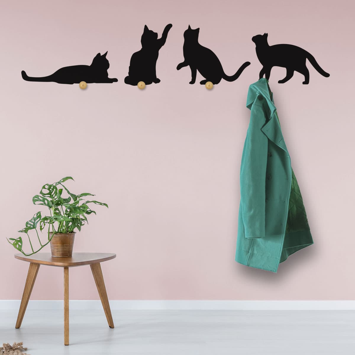 Wallstickers appendiabiti per salotto Gatti