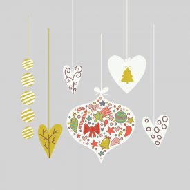 Natale Wallstickers Natale Pendicuori Natalizi