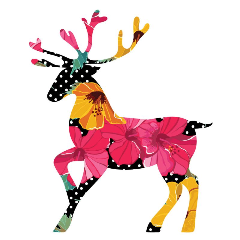 Natale Wallstickers Natale Renna Color