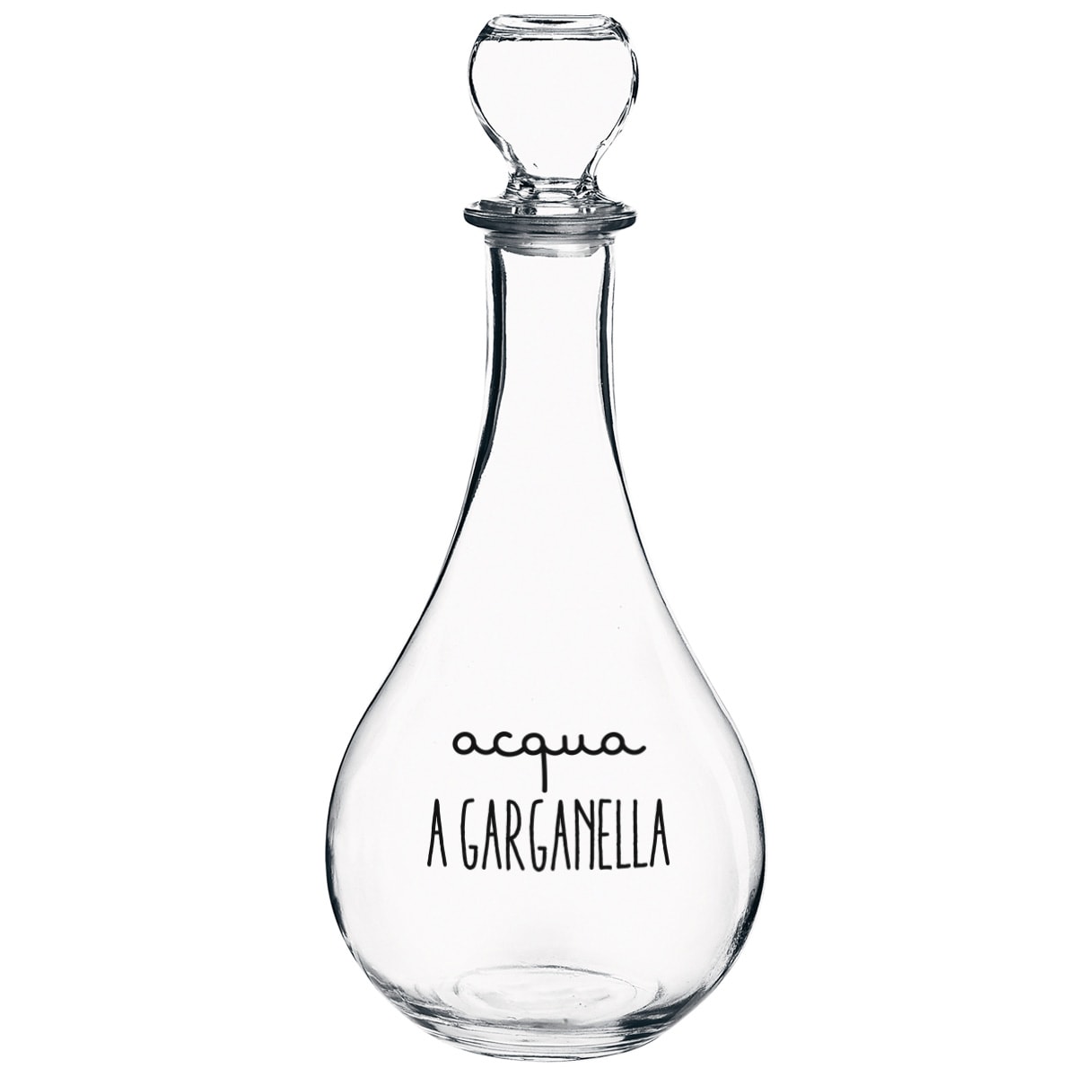 Bottiglia da tavola in vetro con scritta Acqua A Garganella