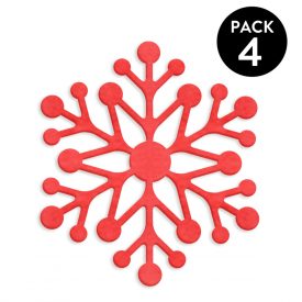 Natale Accessori tavola per Natale Kit 4 Sottopiatti Fiocco Di Neve