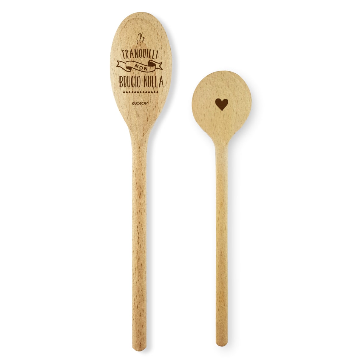 Set Mestoli in Legno, Cucchiaio Legno - Utensili Cucina in Legno per