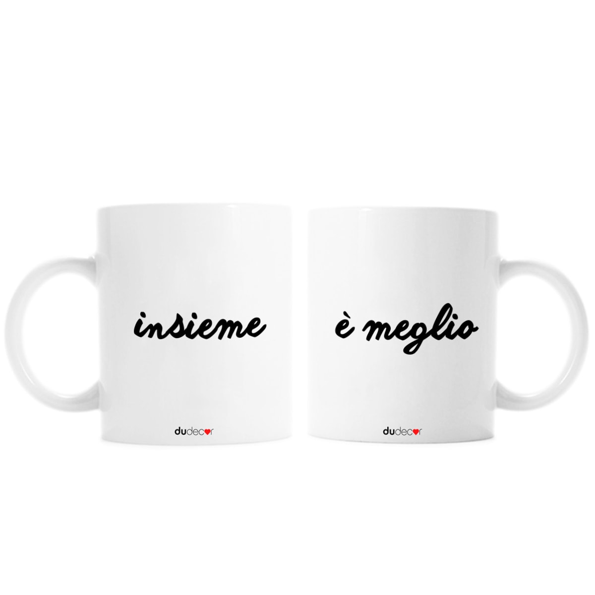 Coppia mug in ceramica con decoro Coppia Cuore