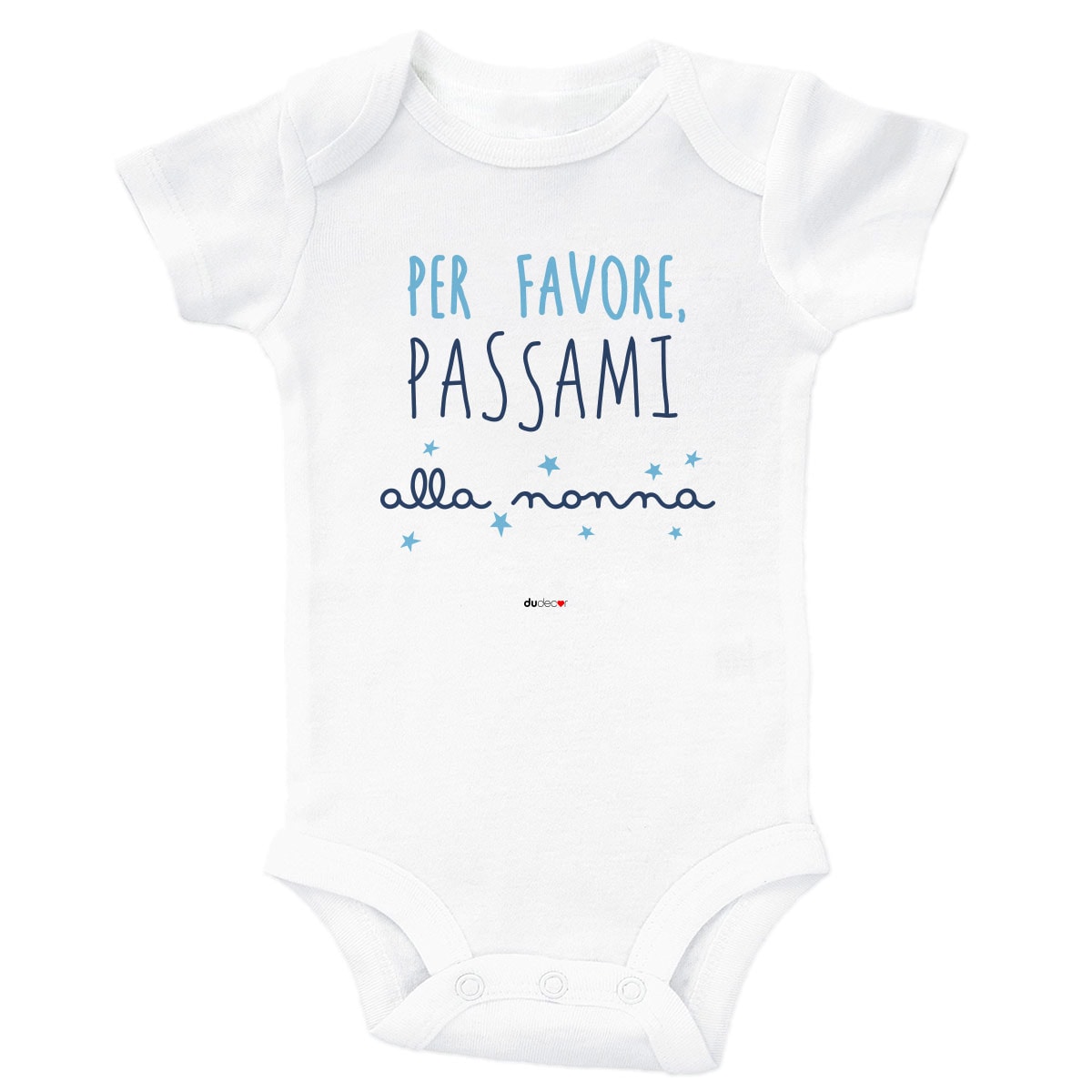 Body in cotone bio bianco per neonato con scritta Passami Alla Nonna Lui