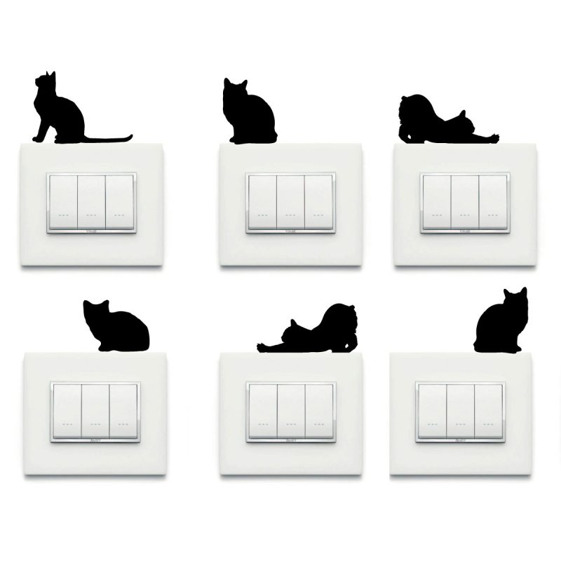 Wallstickers Natura e Viaggi Gatti Presa Kit 8 Pz