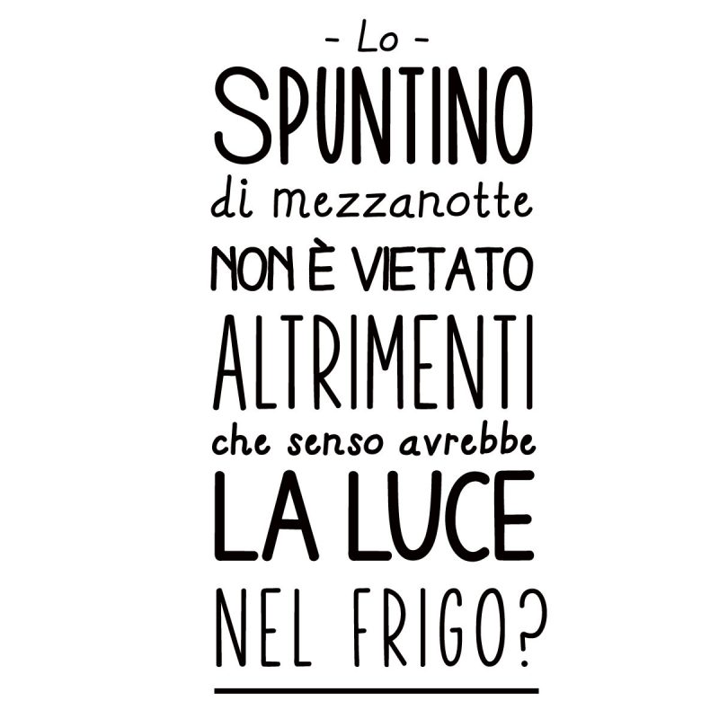 Wallstickers Citazioni Luce Nel Frigo
