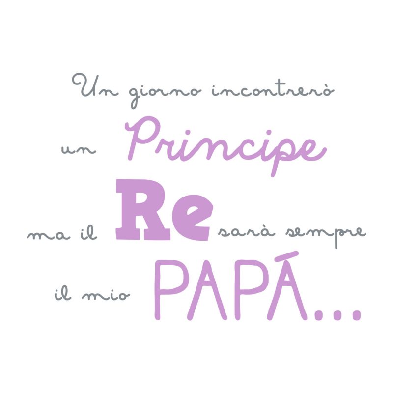 Bambini Wallstickers e luminescenti Re Papa Lilla