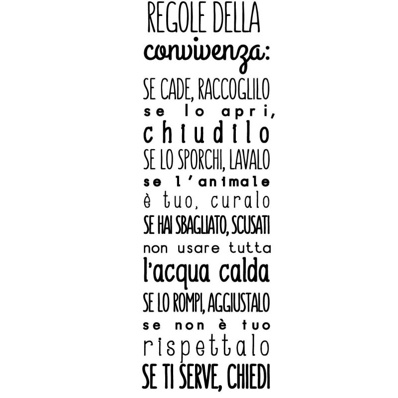 Wallstickers Citazioni Regole Della Convivenza