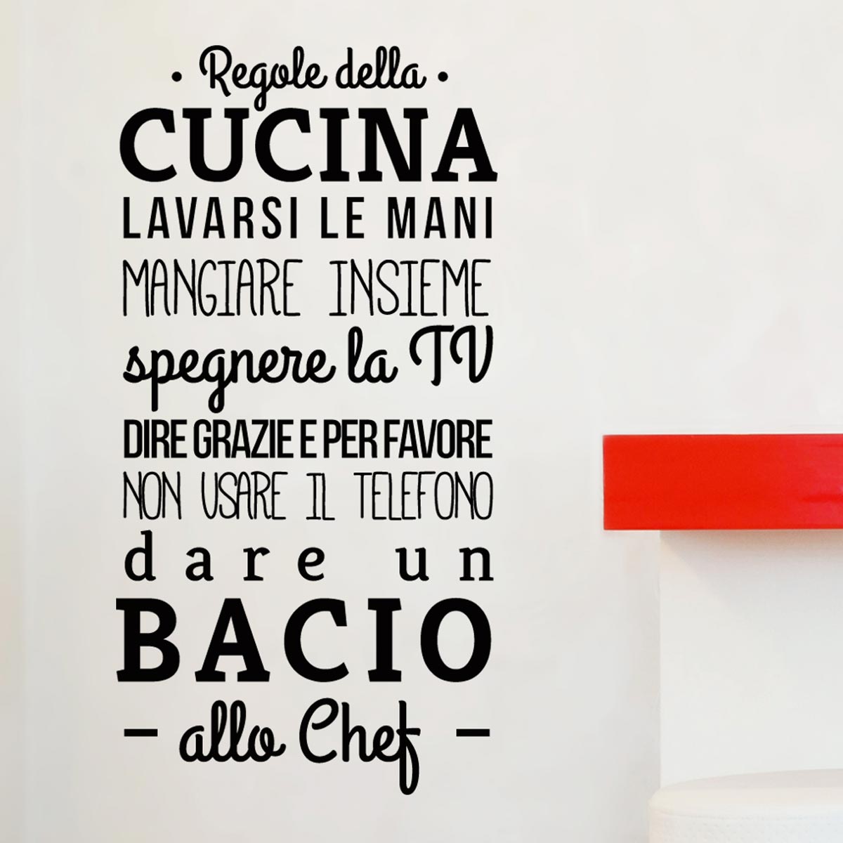 wallstickers regole della cucina