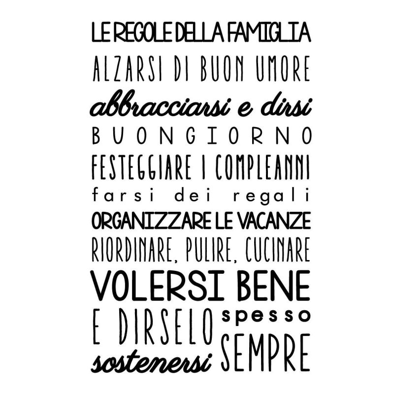 Wallstickers Citazioni Regole Della Famiglia