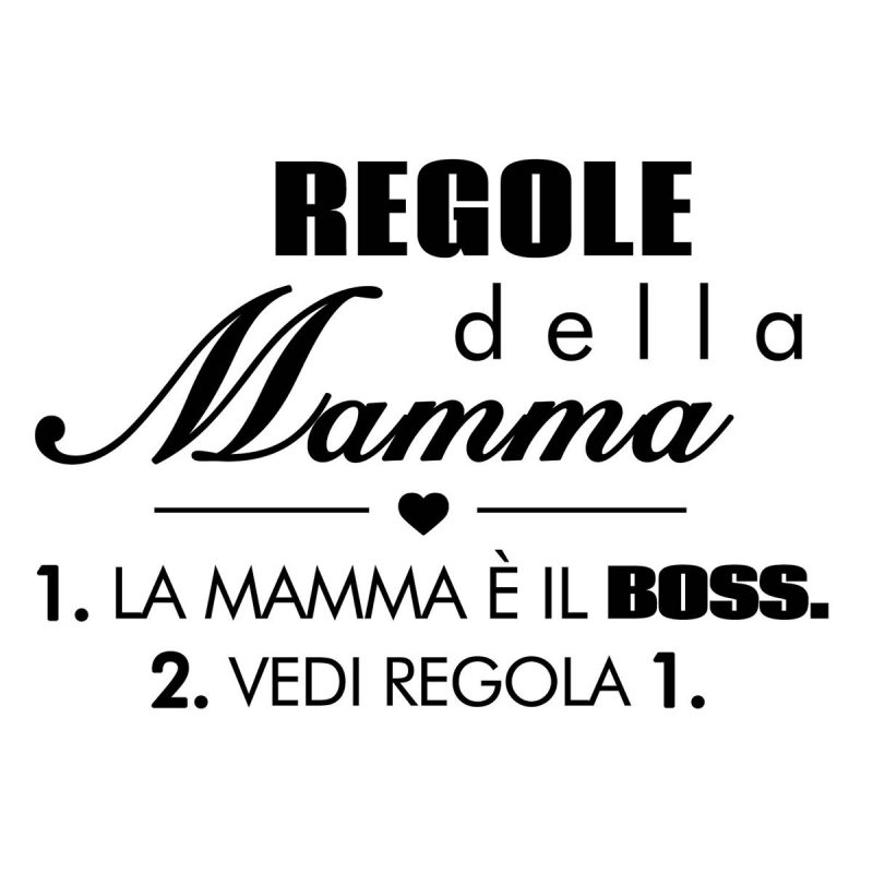 Wallstickers Citazioni Regole Della Mamma