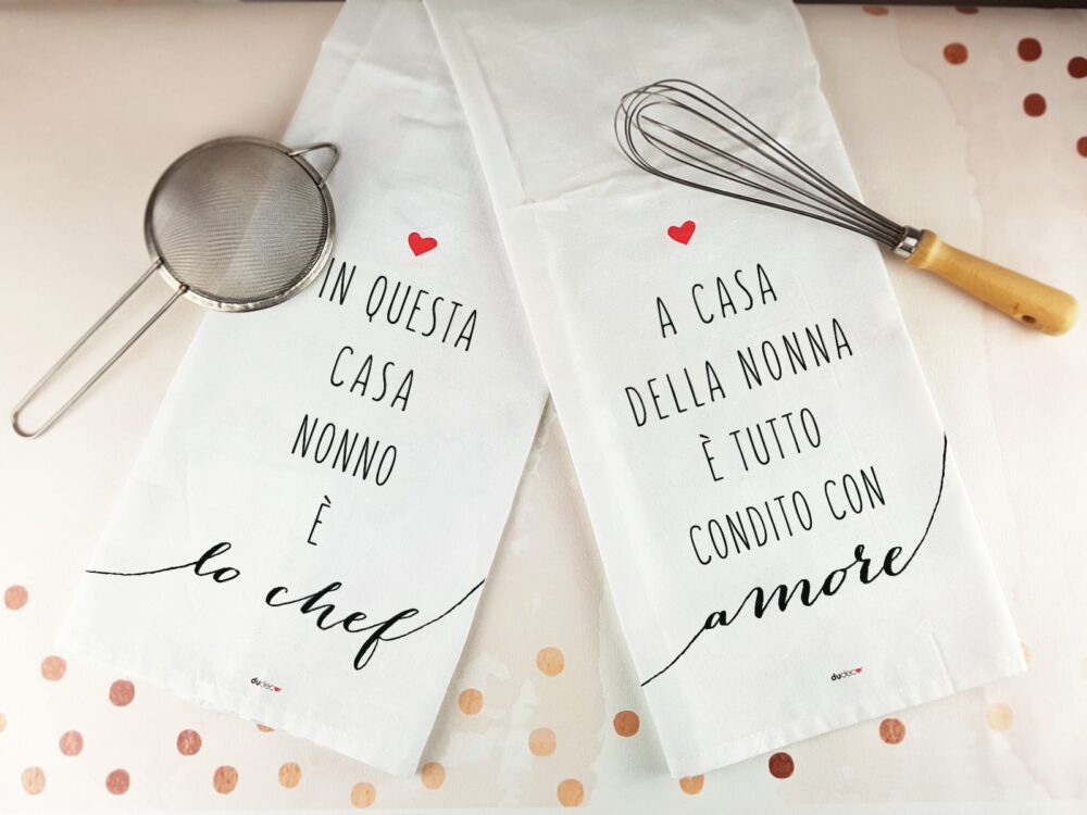 Tea Towel X2 Canovacci Nonna E Nonno