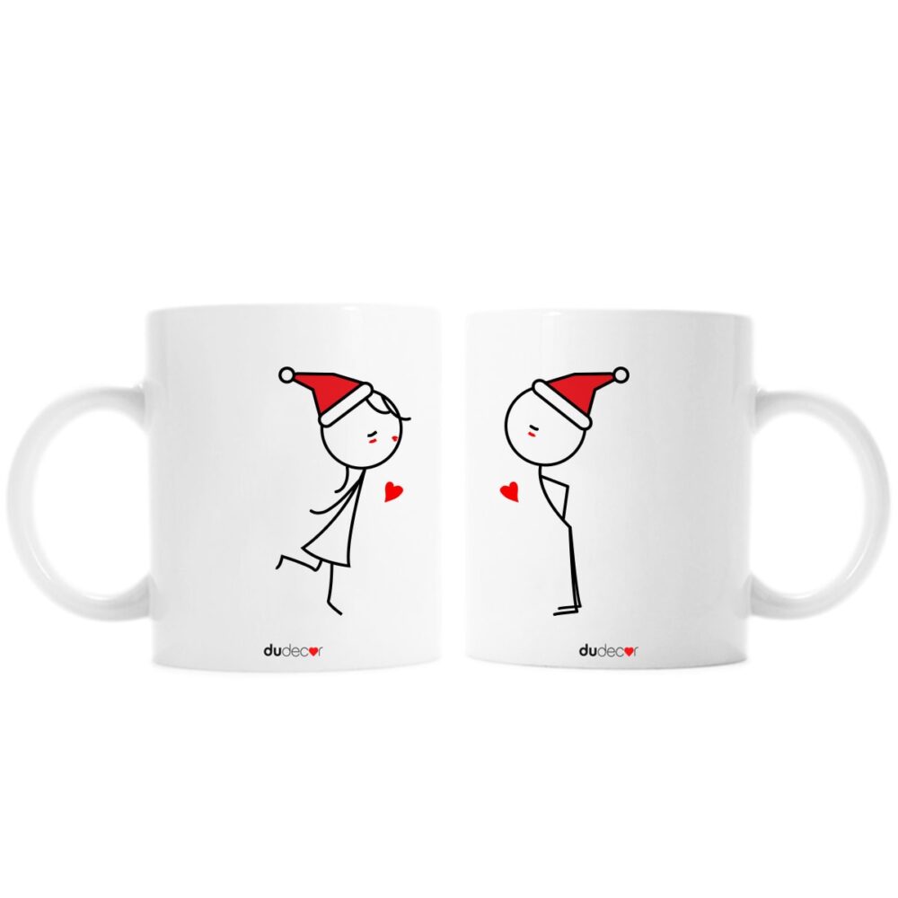 Coppia di Tazze Bacio Natalizio