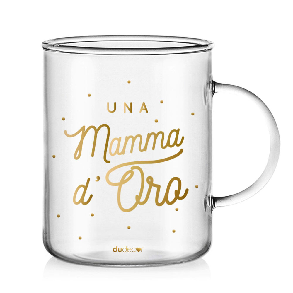 Mug Borosilicato Oro Mamma Doro