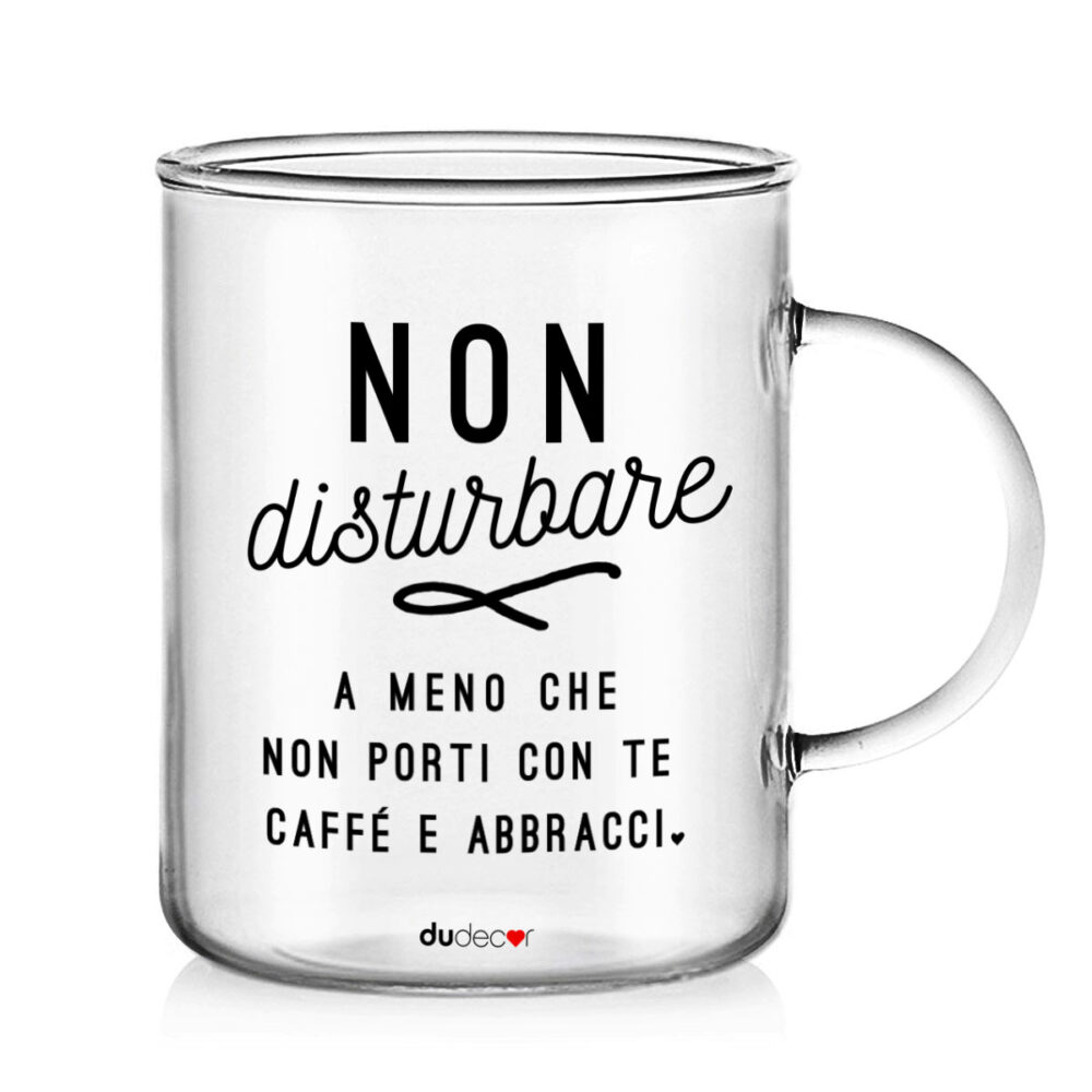 Tazza in vetro – Non disturbare