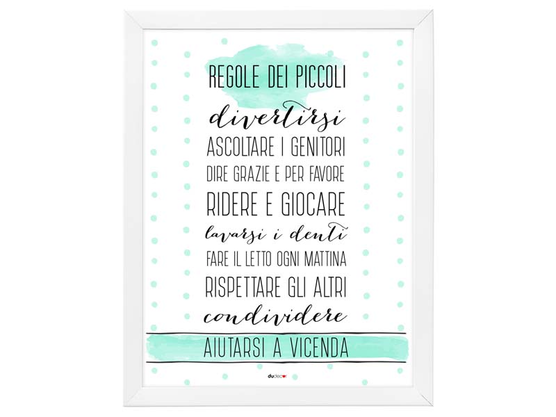 regole dei piccoli poster in cornice