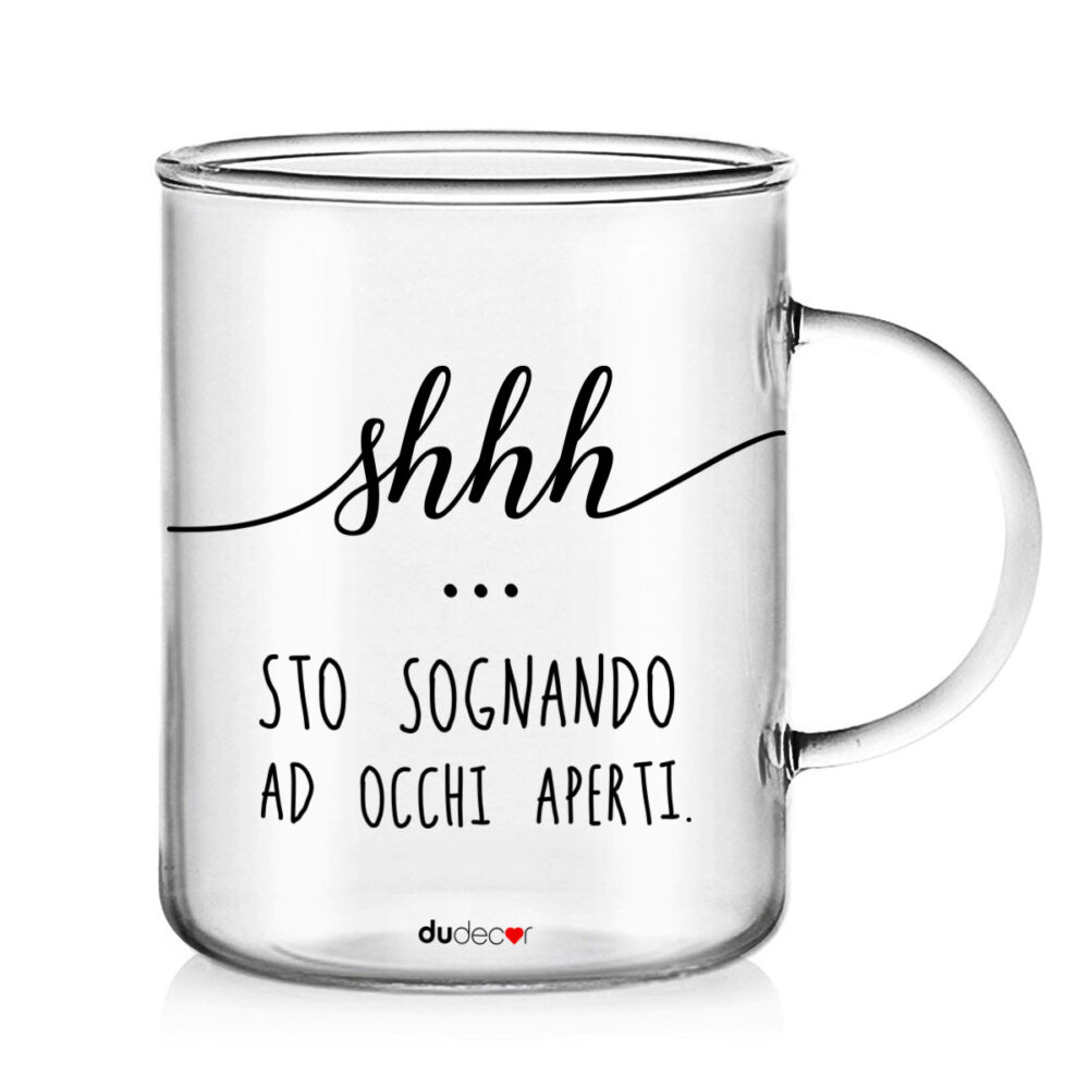 Tazza in vetro – Shhh…