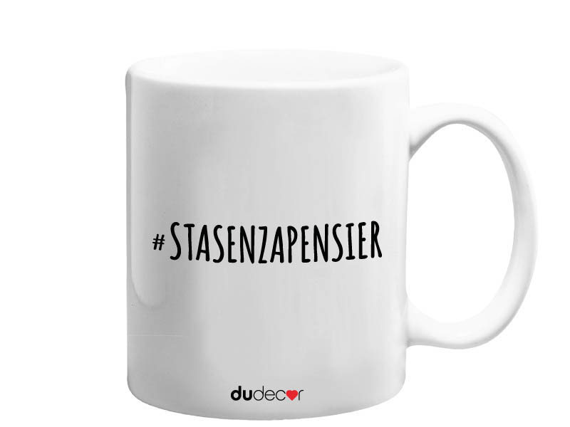 Tazza bianca con scritta #Stasenzapensier