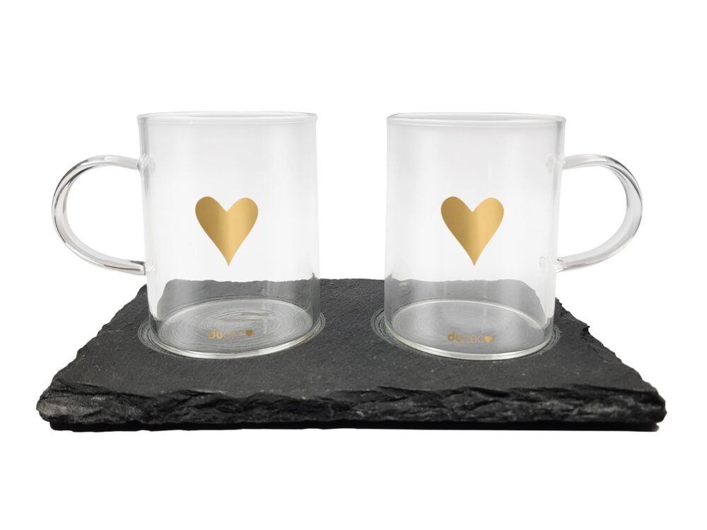 Coppia di Tazzine da Caffè in Vetro – Cuore
