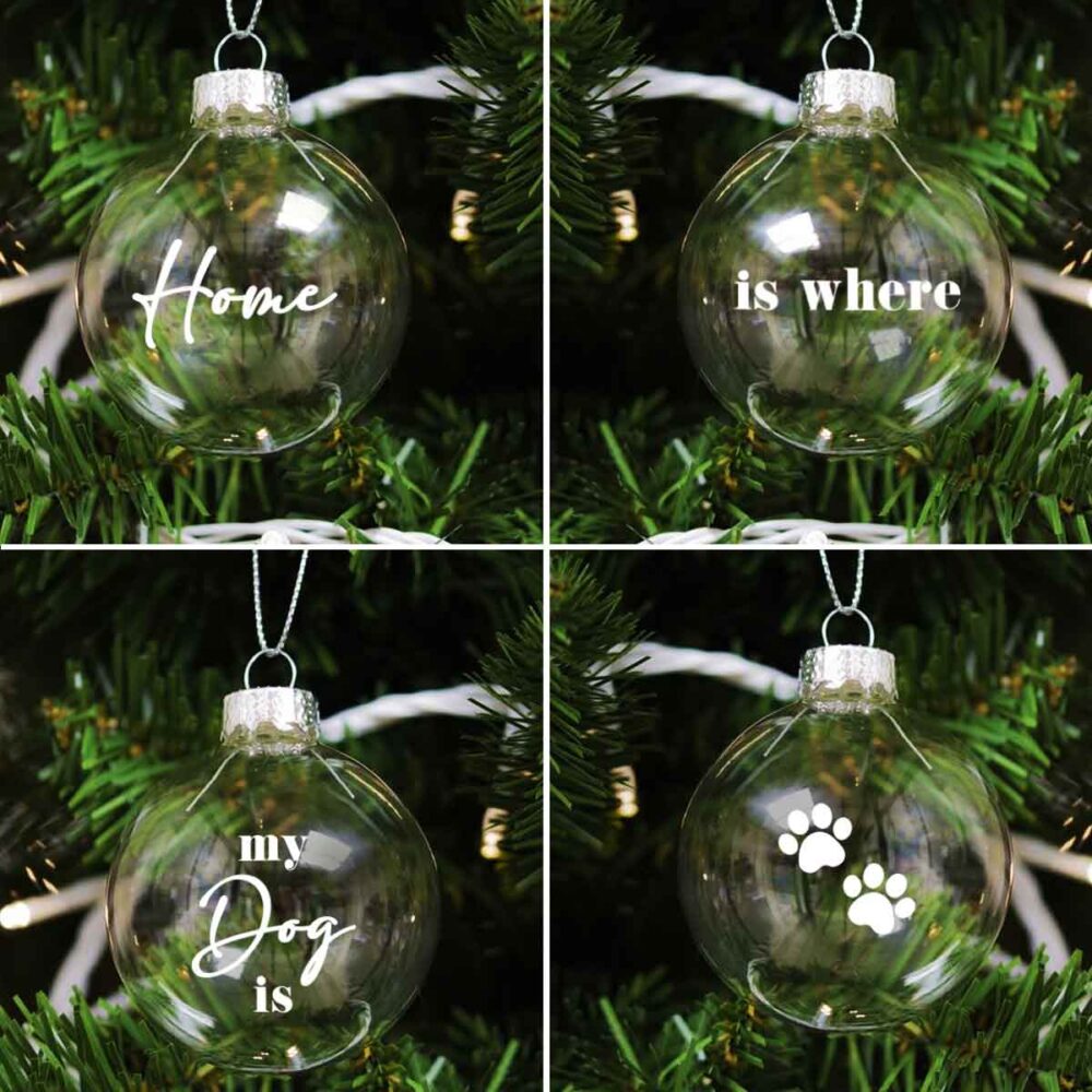 4 Palline 8 Cm Christmas Balls Dog