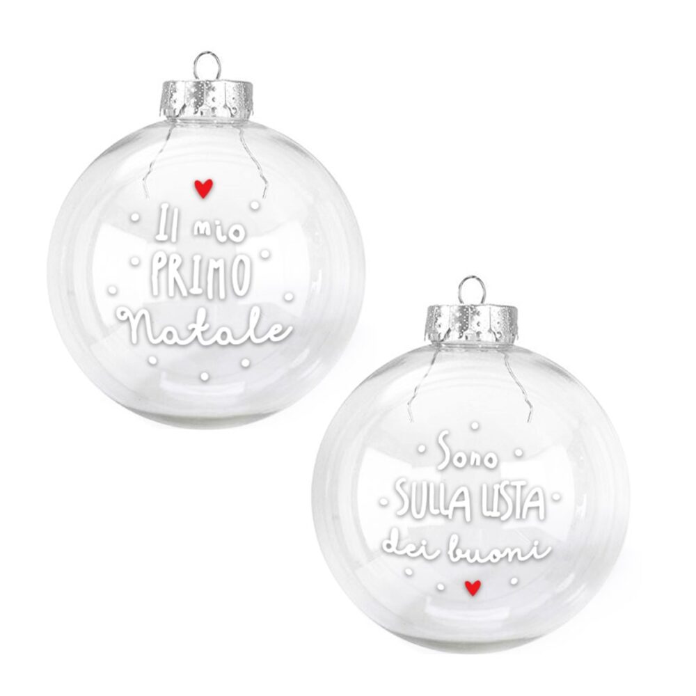 Coppia Palline in Vetro Primo Natale
