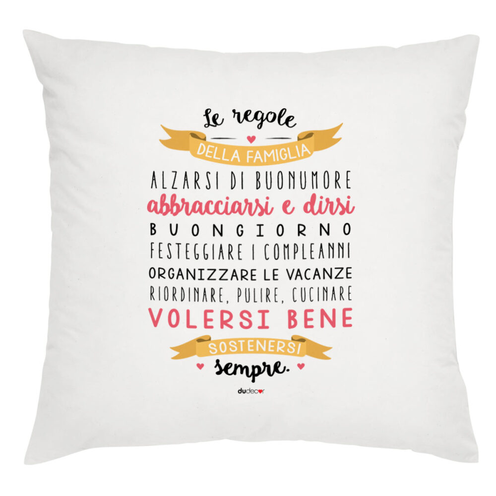 cuscino regole della famiglia