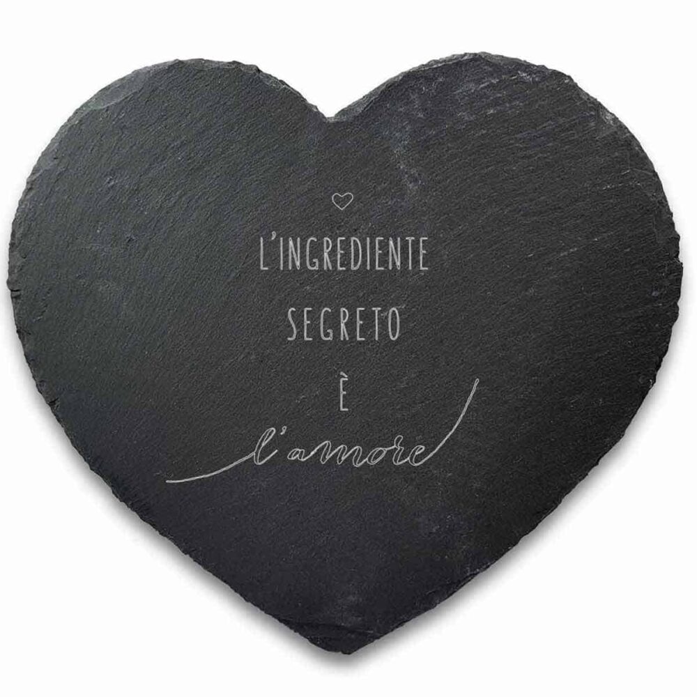 tagliere cuore in ardesia ingrediente