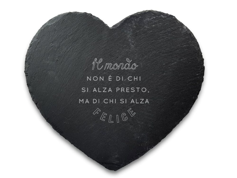 Tagliere cuore in ardesia - Il Mondo