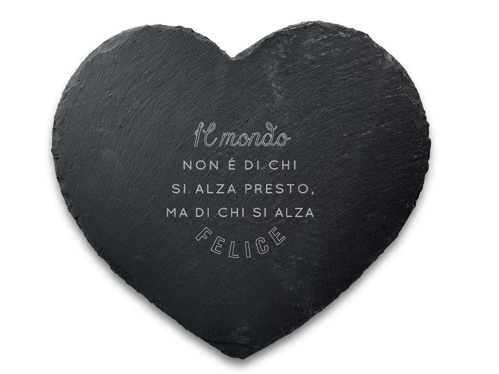 Tagliere cuore in ardesia - Il Mondo