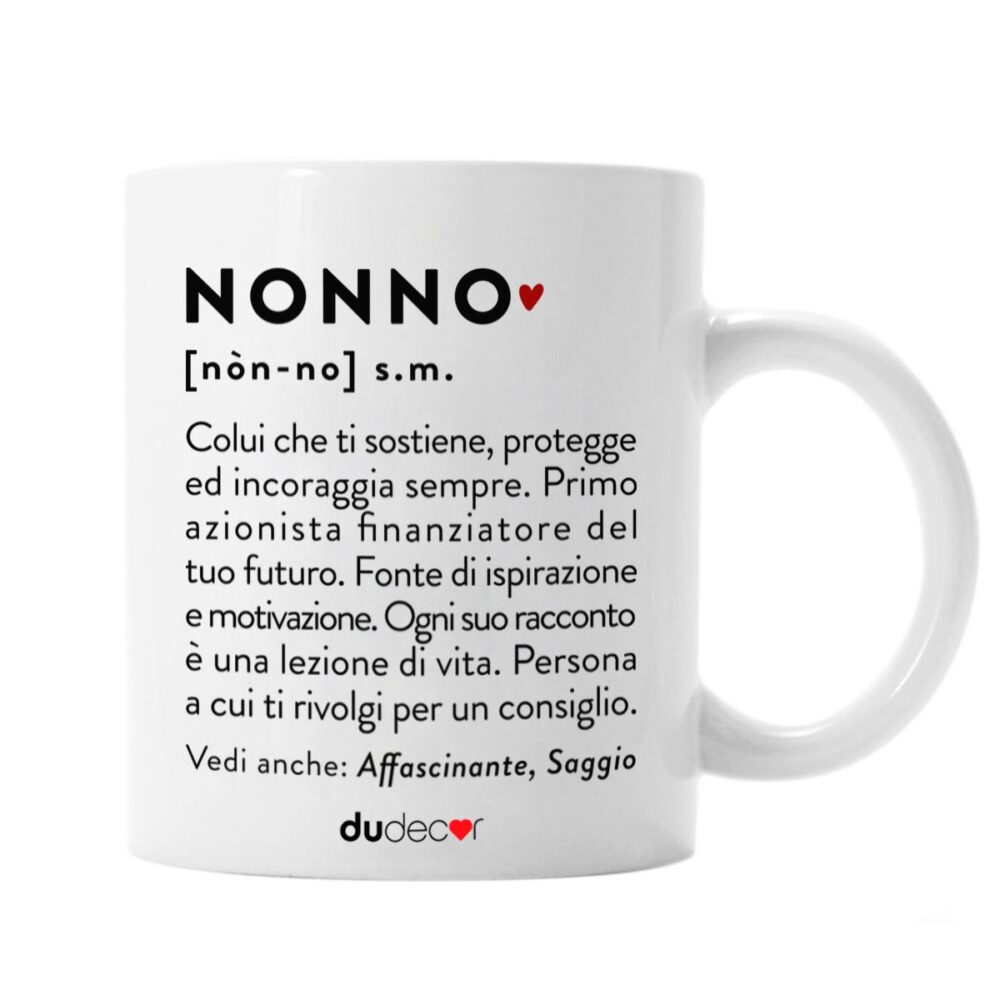 Tazza in porcellana con definizione “Nonno”, idea regalo affettuosa firmata DuDecor