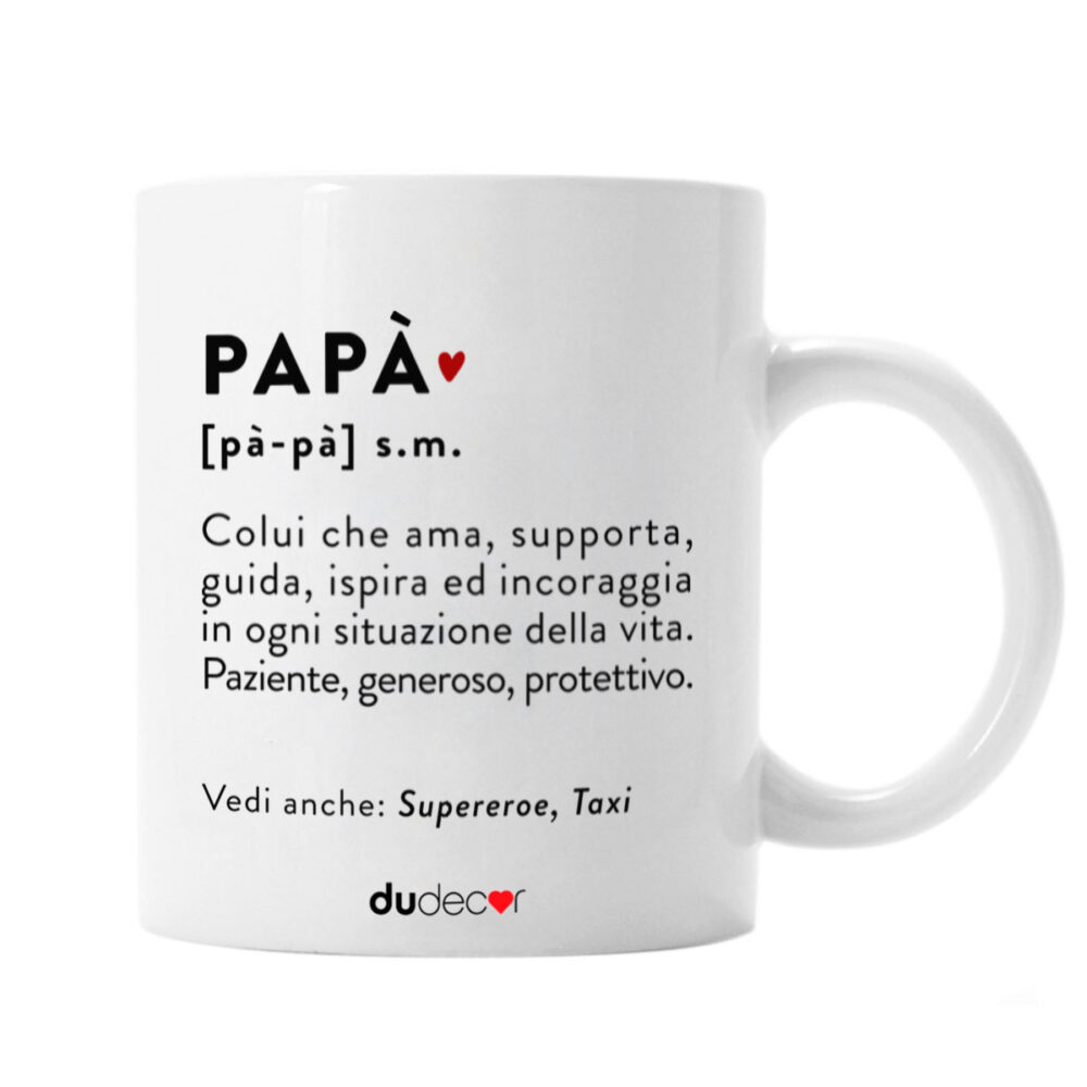 Tazza “Papà” – Definizione affettuosa in porcellana | DuDecor