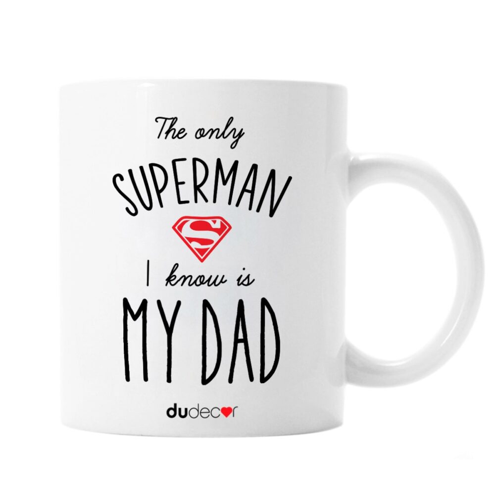 Tazza in ceramica con scritta The Only Superman I Know Is My Dad, idea regalo per papà