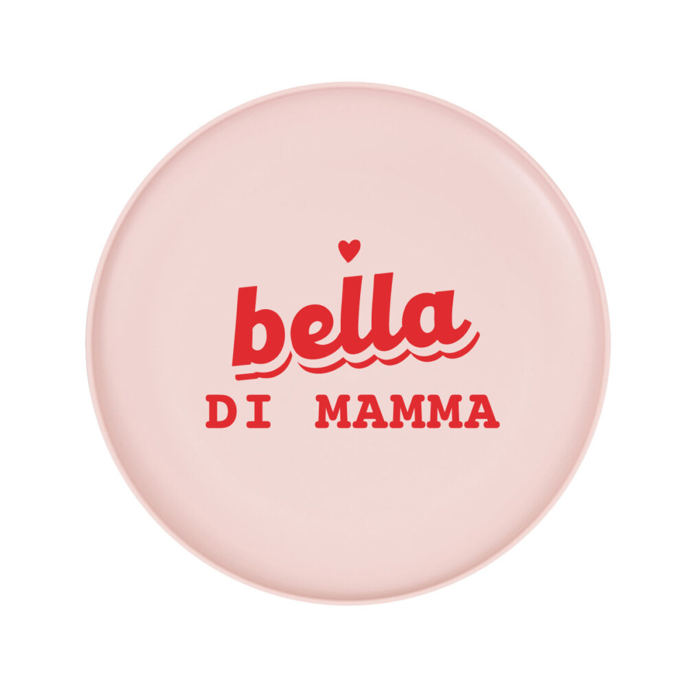 Piattino in Porcellana 20 cm Rosa – “Bella di Mamma”