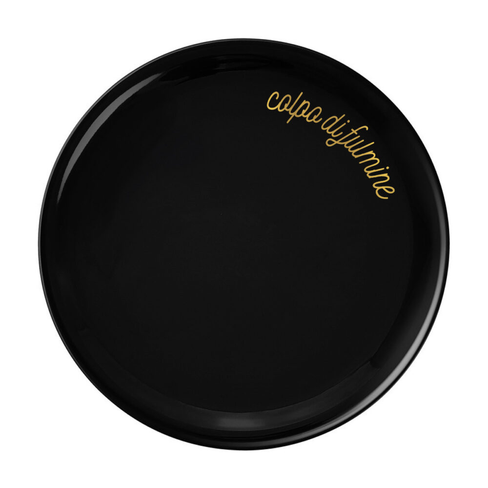 Piatto in Porcellana Nero – “Colpo di fulmine”