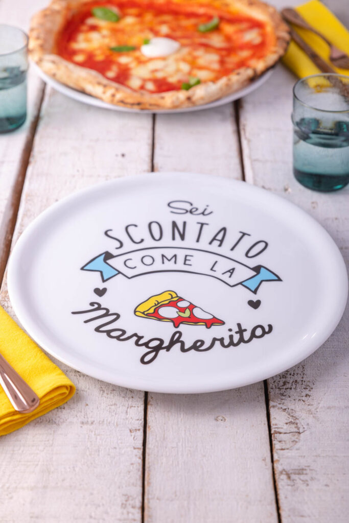 Piatto pizza decorato DuDecor con pizza margherita